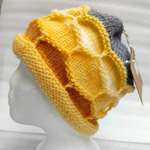 Hand knitted Honeycomb slouch hat #122 - Loris Abercrombie