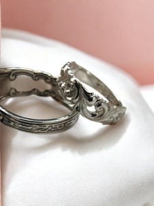Vintage Nordic Swirl spoon ring - slender - choose your size