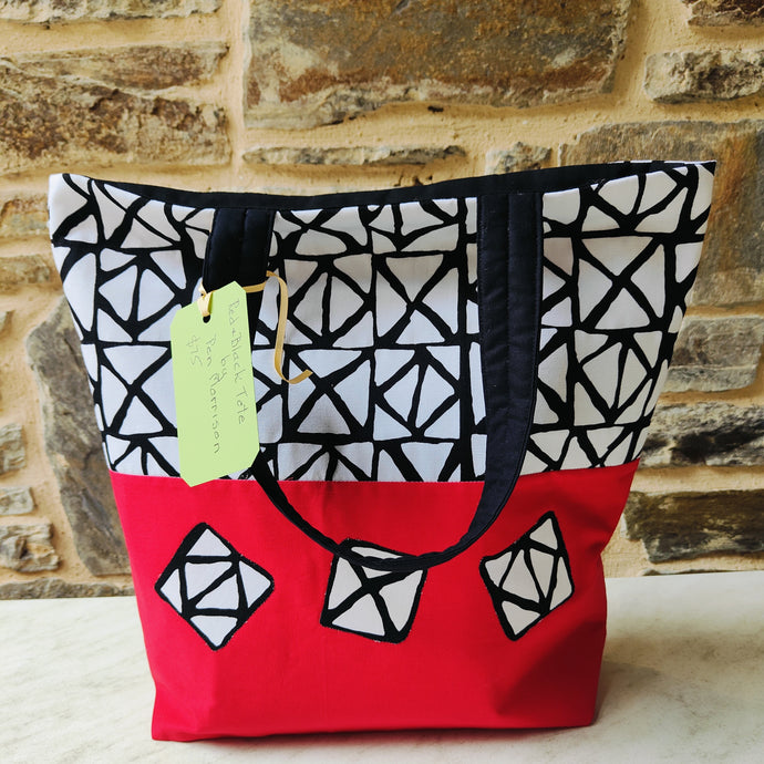 Red and Black Fabric Tote Bag - Pen Morrison
