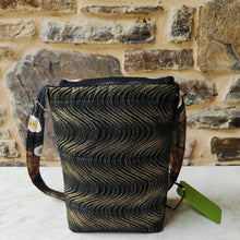 Load image into Gallery viewer, Black and gold fabric shoulder bag - Pen Morrison
