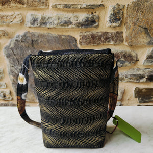 Black and gold fabric shoulder bag - Pen Morrison
