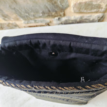 Load image into Gallery viewer, Black and gold fabric shoulder bag - Pen Morrison