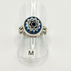 Millefiori and sterling silver ring - size M - Rob Morrison