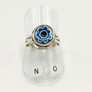 Millefiori and sterling silver ring - size N/O - Rob Morrison