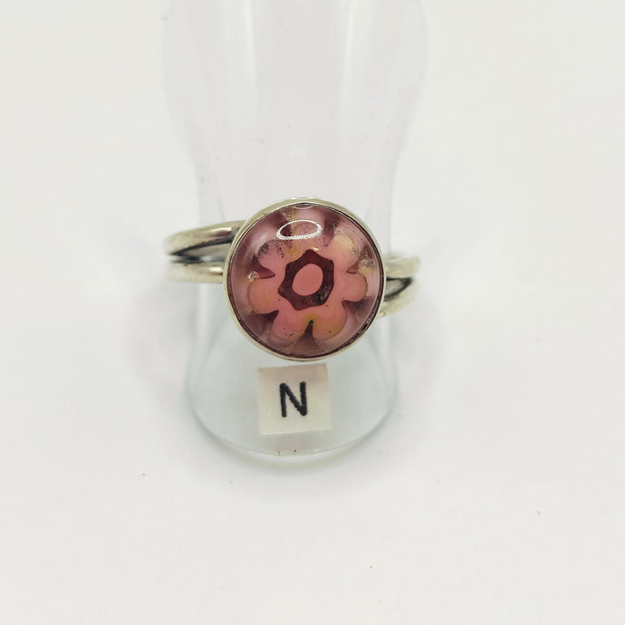 Millefiori and sterling silver ring - size N - Rob Morrison