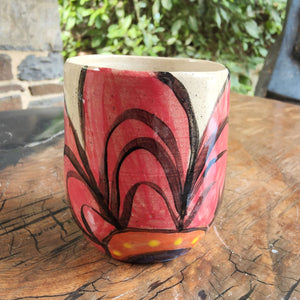 Dimple Mug - Red flower - Lynne Asquith