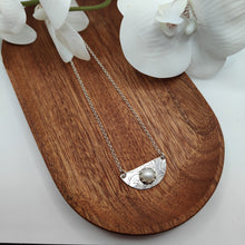 Load image into Gallery viewer, Cultured Pearl &amp; Embossed Sterling Silver Spoon Necklace - Silver Rose Jewellery
