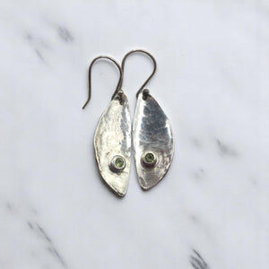 Peridot Spoon Bowl Earrings - Silver Rose Jewellery