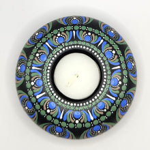 Load image into Gallery viewer, Tea Light Holder - Green, Blue &amp; White - Gone Dotty