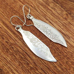 Hildesheim Rose Butter Knife Earrings - Silver Rose Jewellery