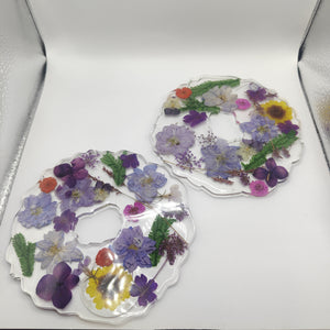 Resin flower art coasters- Belong Design