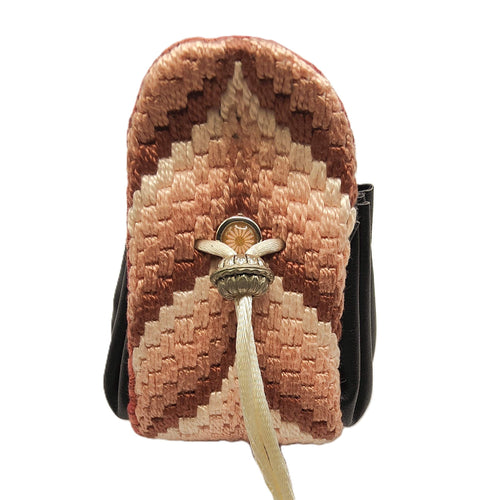 Bargello coin purse - brown - Helen Kuster