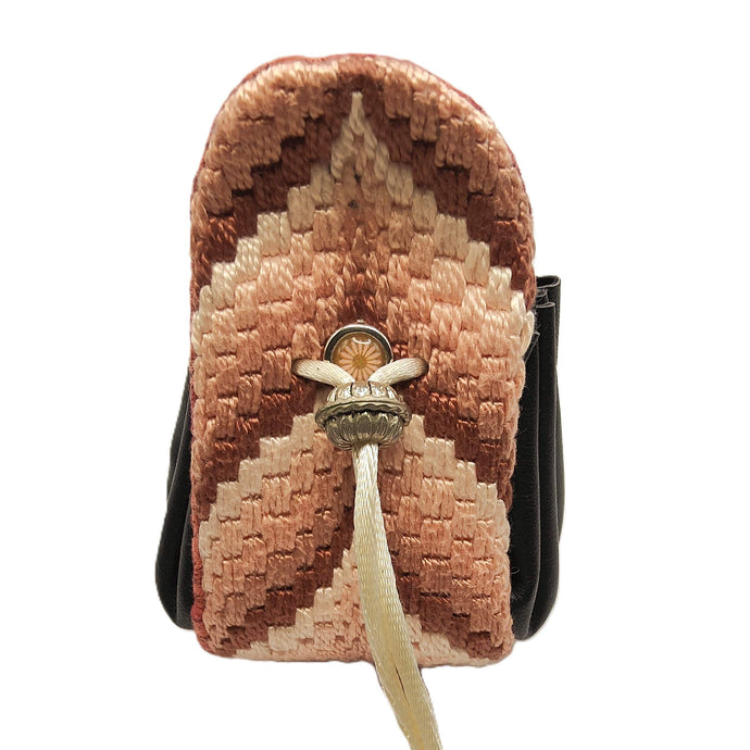 Bargello coin purse - brown - Helen Kuster