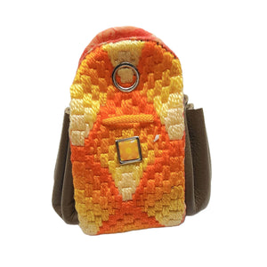 Bargello coin purse - orange- Helen Kuster