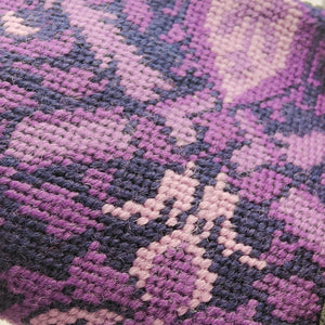 Tapestry zippered purse - small - purple
