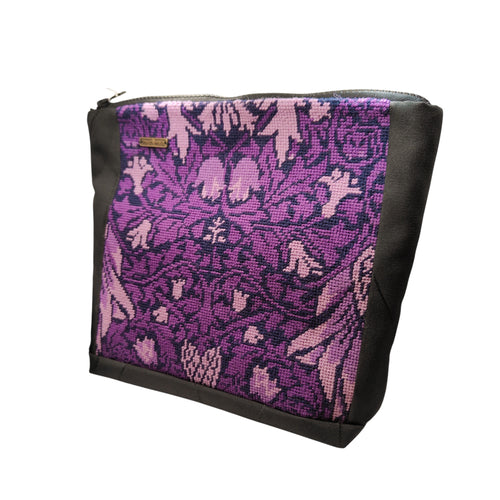 Tapestry zippered purse - Large - Purple - Helen Kuster