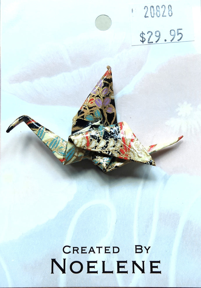Origami Crane Brooch #3 - by Noelene