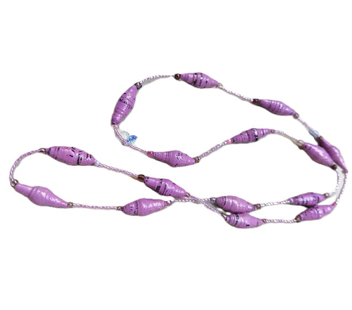 Handmade paper bead necklace #10 - 76cm - Noelene Forbes