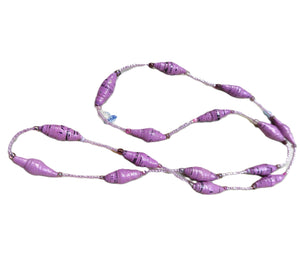 Handmade paper bead necklace #10 - 76cm - Noelene Forbes