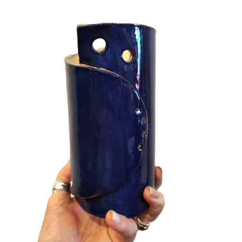 Ultramarine gold trimmed Quirky Vase