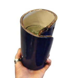 Ultramarine gold trimmed Quirky Vase