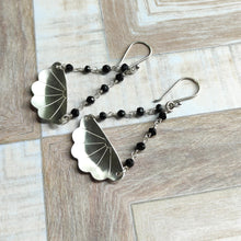 Load image into Gallery viewer, Japanese Iced Tea Spoon Earrings – Black Spinel Beads