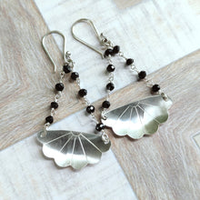 Load image into Gallery viewer, Japanese Iced Tea Spoon Earrings – Black Spinel Beads