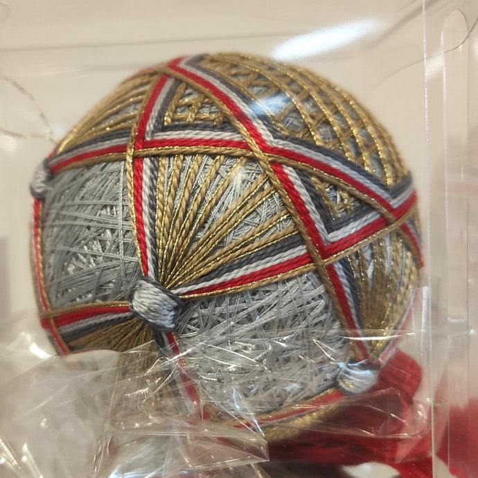 Temari -Red, grey and gold - Annie Reid