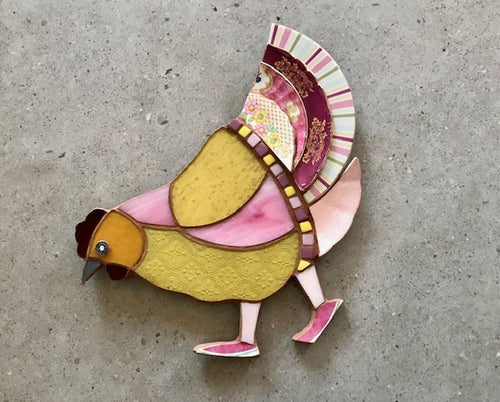 Hen - Upcycled porcelain and glass