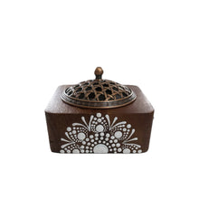 Load image into Gallery viewer, Hand-Painted Acacia Wood Incense Burner - White - Gina Barker