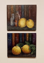 Load image into Gallery viewer, Lemons and bottles diptych - Acrylic on canvas - Maureen Whichello