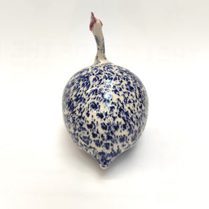 Medium Stoneware Guinea Fowl - Cobalt Glaze - Marjorie Molyneux