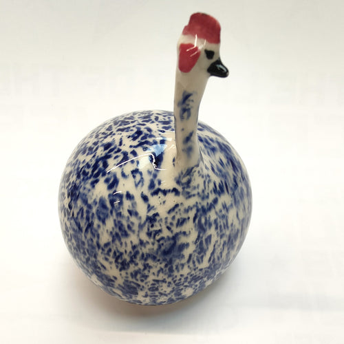Stoneware Guinea Fowl - Cobalt Glaze - Medium - Marjorie Molyneux