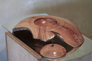 Native Cherry - natural edge with lid and finial