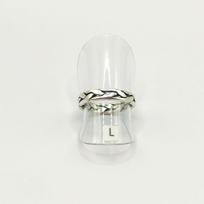 Sterling silver plait ring - size L - Rob Morrison