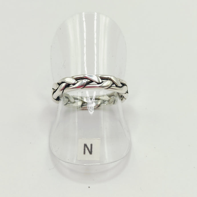 Sterling silver plait ring - size N - Rob Morrison