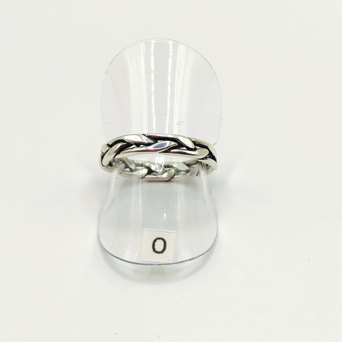 Sterling silver plait ring - size O - Rob Morrison