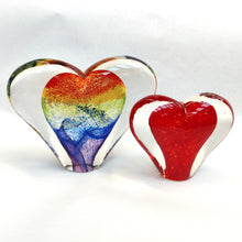 Load image into Gallery viewer, Large Glass Heart -Rainbow - Tim Shaw Glass Artist