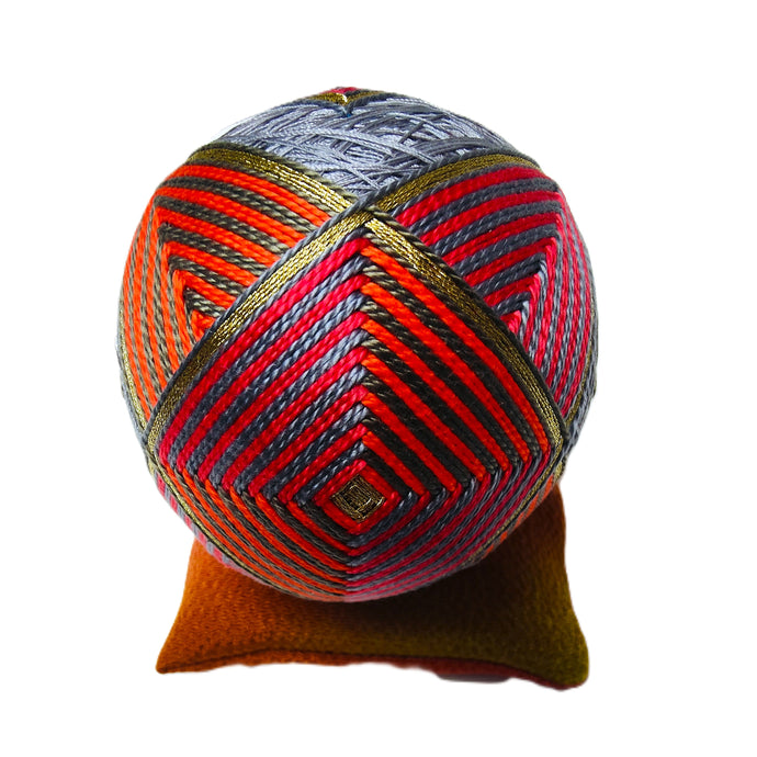Temari - Red, Gold & Grey - Annie Reid