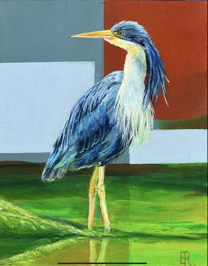 Staying Alert- Acrylic on wooden panel - Evelynne Richardson