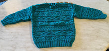 Load image into Gallery viewer, Hand Knitted Teal Wool Children's Jumper