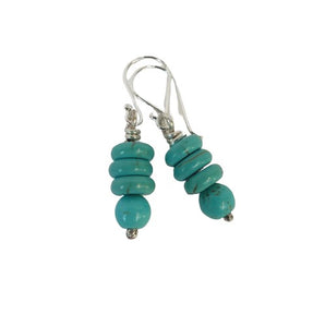 Turquoise and Sterling Silver drop earrings - Silver Rose Jewellery
