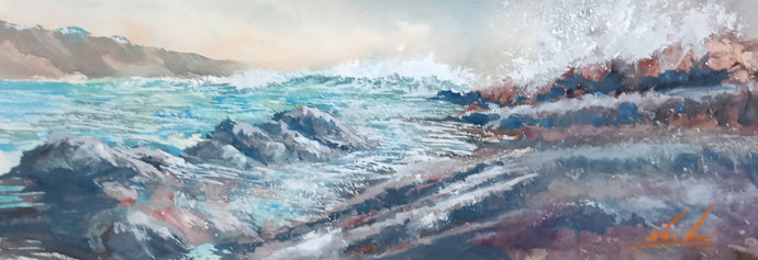 Alan Hallet Hallet Cove - watercolour - Alan Ramachandran