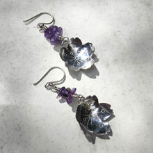 Load image into Gallery viewer, Vintage Sterling Silver Sakura Blossoms Earrings with Genuine Amethyst - Silver Rose Jewellery