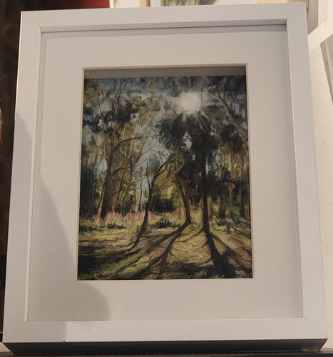 Among the trees - Soft pastel on card - Julianne Caville