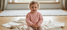 Load image into Gallery viewer, Hand Knitted Cream and Blush Wool Children's Jumpers