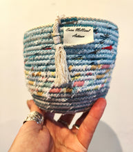 Load image into Gallery viewer, Rope and Fabric Basket - Blue- Erica McNicol