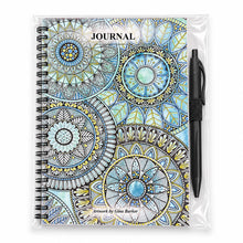 Load image into Gallery viewer, Blue Botanical Mandala A5 Journal – Gina Barker