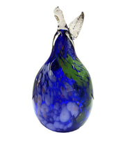 Load image into Gallery viewer, Glass Pear — Royal Blue, green and gold - Tim Shaw