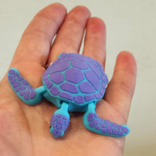 Load image into Gallery viewer, Articulated 3D printed Turtle - Blue and Purple